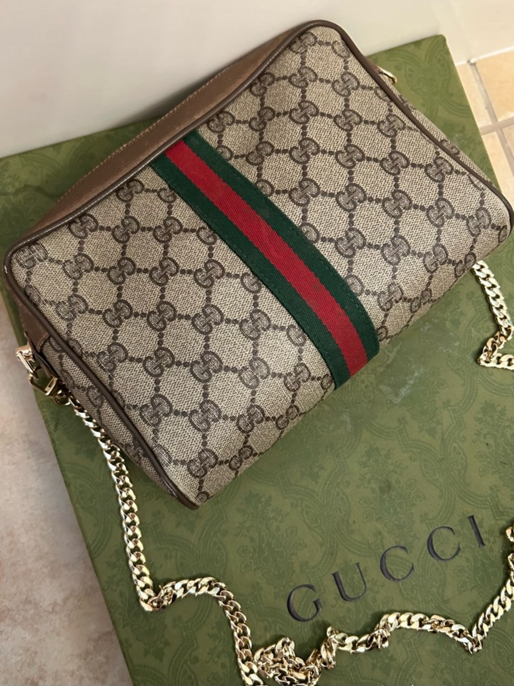 Gucci Beige/Brown GG Crossbag
